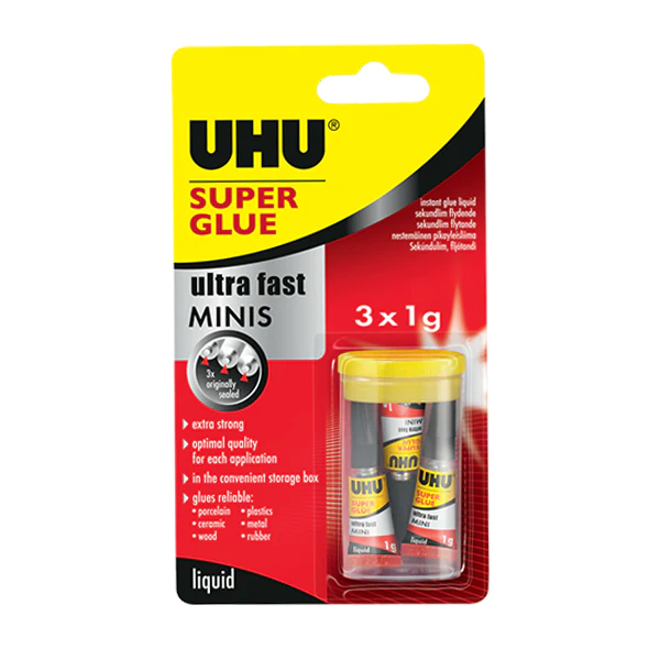 UHU Super Glue Mini Blister 1Gr x 3